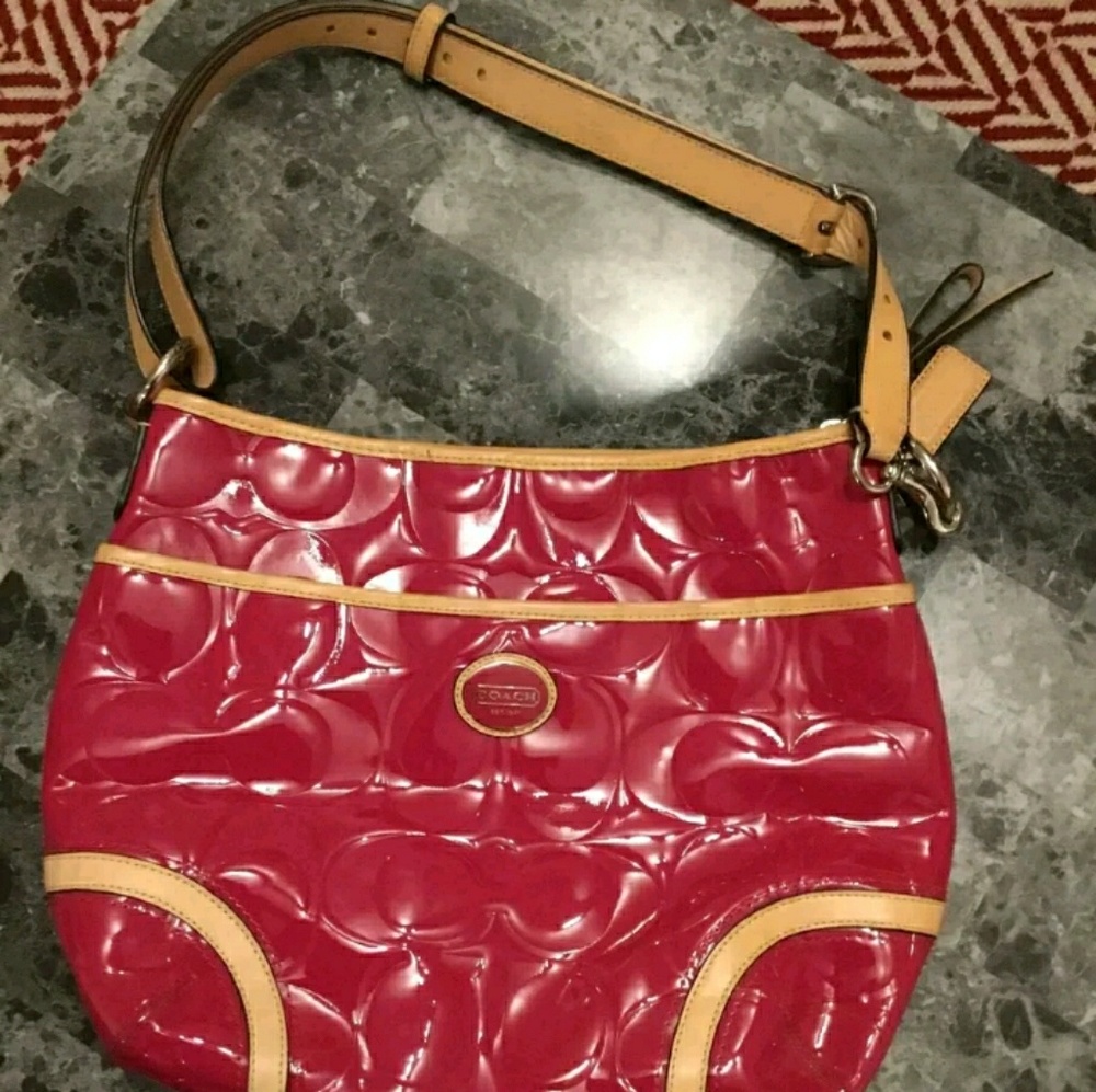 Pink and Tan Coach Bag M1281-F20022